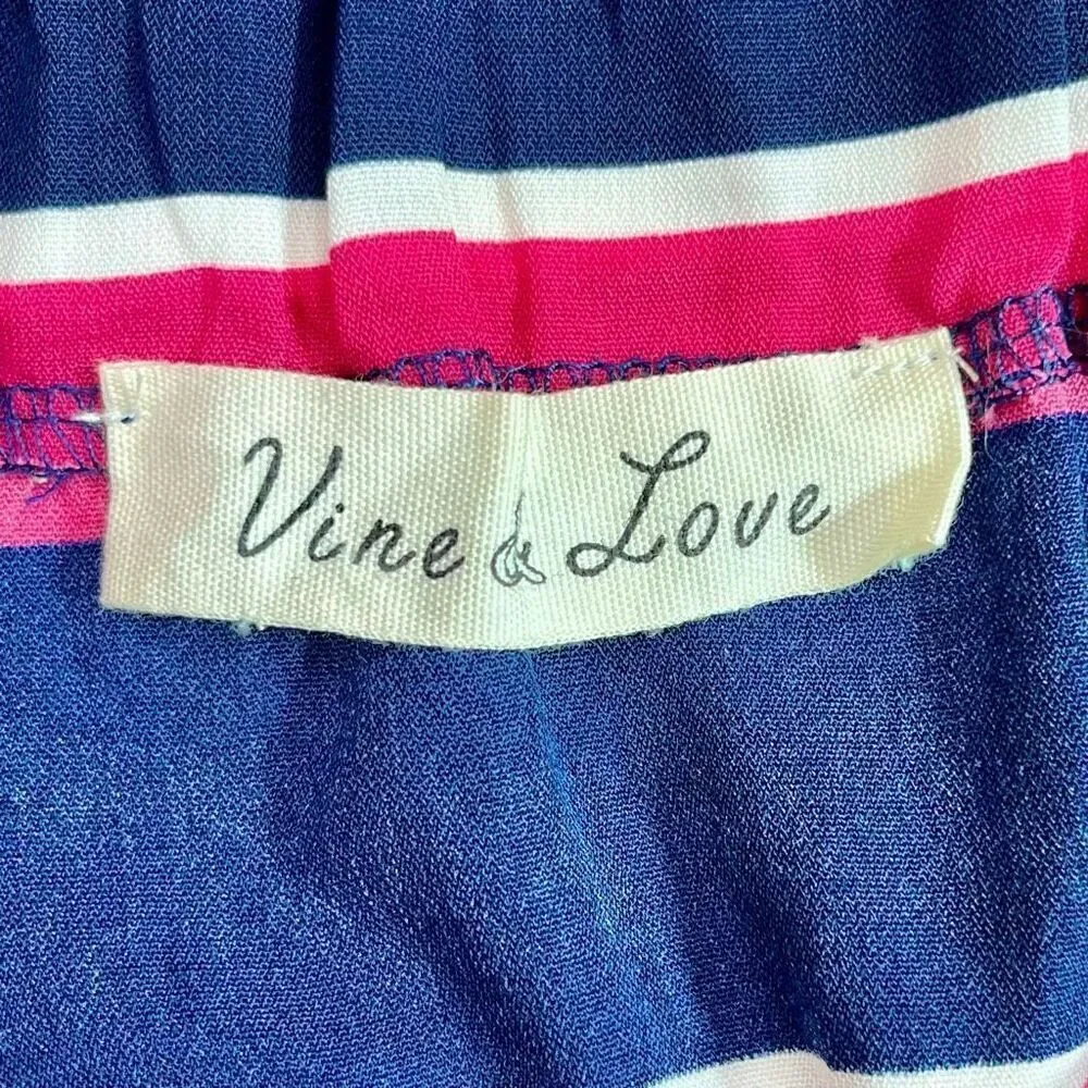 Vine & Love Color Block Stripe Off The Shoulder Blouse Medium